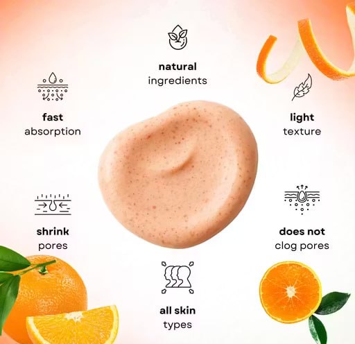 Natural Vitamin C Face & Body Scrub 400g | Brightening & Exfoliating Scrub for Glowing Skin | Deep Cleansing Scrub for Men & Women | Suitable for All Skin Types
