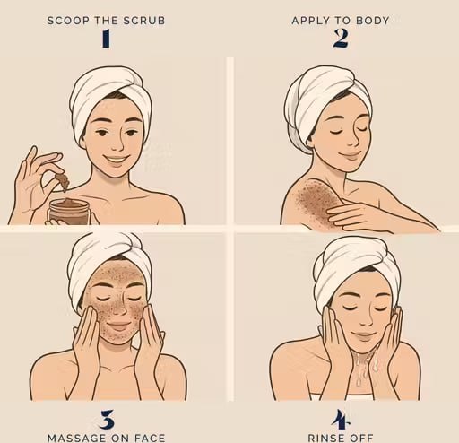 Natural Vitamin C Face & Body Scrub 400g | Brightening & Exfoliating Scrub for Glowing Skin | Deep Cleansing Scrub for Men & Women | Suitable for All Skin Types