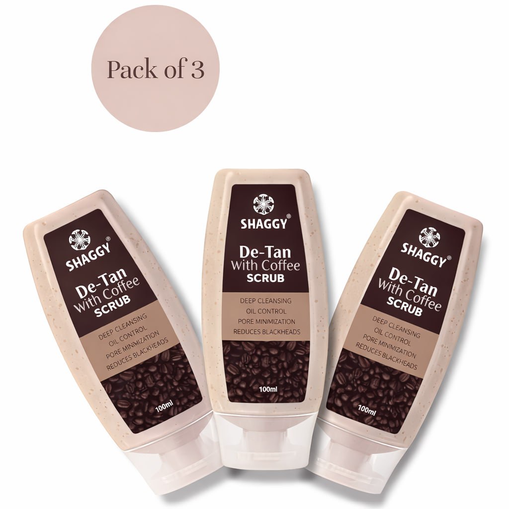 De-Tan Coffee Bathing Scrub with Coconut Oil (Pack of 3 x 100ml) | Tan Removal Face & Body Scrub | Deep Cleansing Exfoliator for All Skin Types