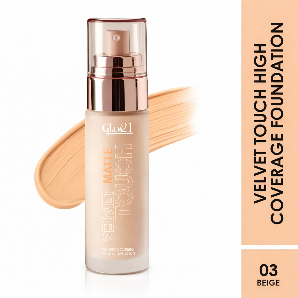 Glam21 Velvet Touch Oil Control Silk Foundation | Waterproof | High Coverage | SPF 35 | Long Lasting | 50gm
