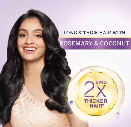 Parachute Advansed Rosemary Enriched Coconut Hair Oil – Promotes Hair Growth & Thicker Hair | Non-Sticky Formula | 300ml