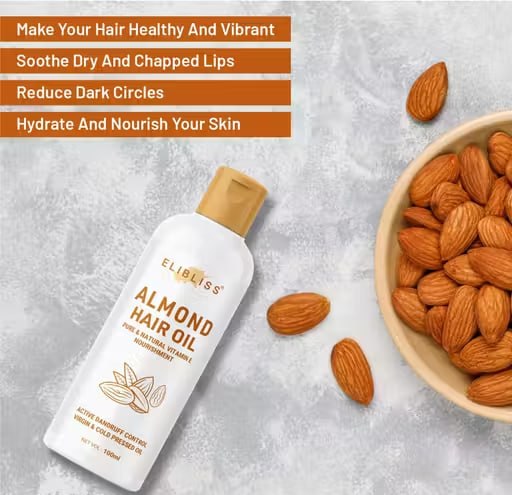 Elibliss Coconut & Almond Nourishing Hair Oil Combo – Soft, Smooth & Shiny Hair | Non-Sticky Daily Care | 100ml × 2