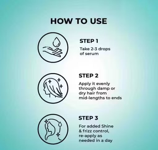 Pack of 2- Everwey Organic Professional Hair Serum – Liquid Silk for Smooth, Shiny & Frizz-Free Hair | 100ml × 2