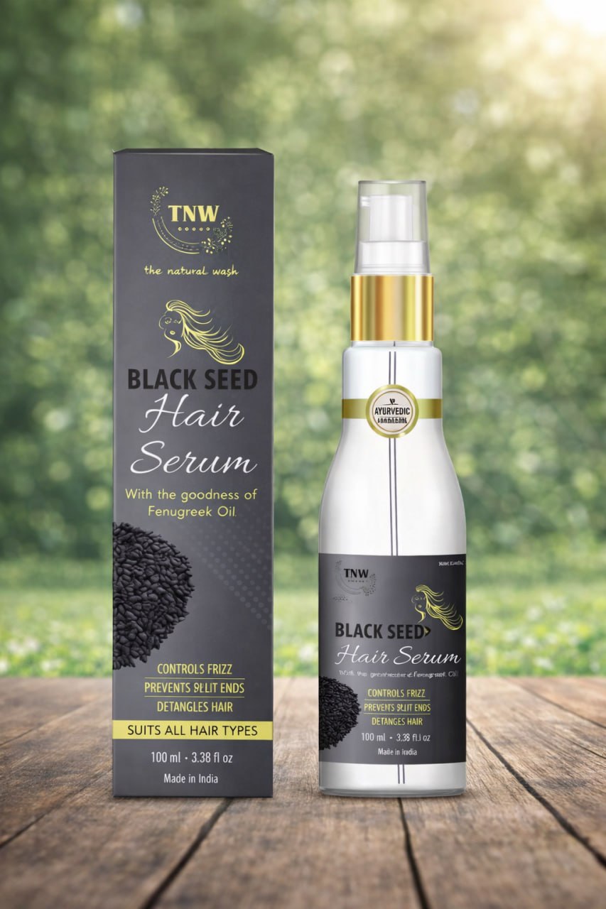 TNW The Natural Wash Black Seed Hair Serum – Heat Protection & Frizz Control | Smooth, Silky & Shiny Hair | 100ml