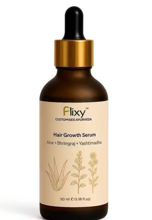 Flixy Ayurvedic Hair Growth Combo – Hairfall Shampoo, Bhringraj Hair Oil & Hair Growth Serum | Complete Hair Care Set