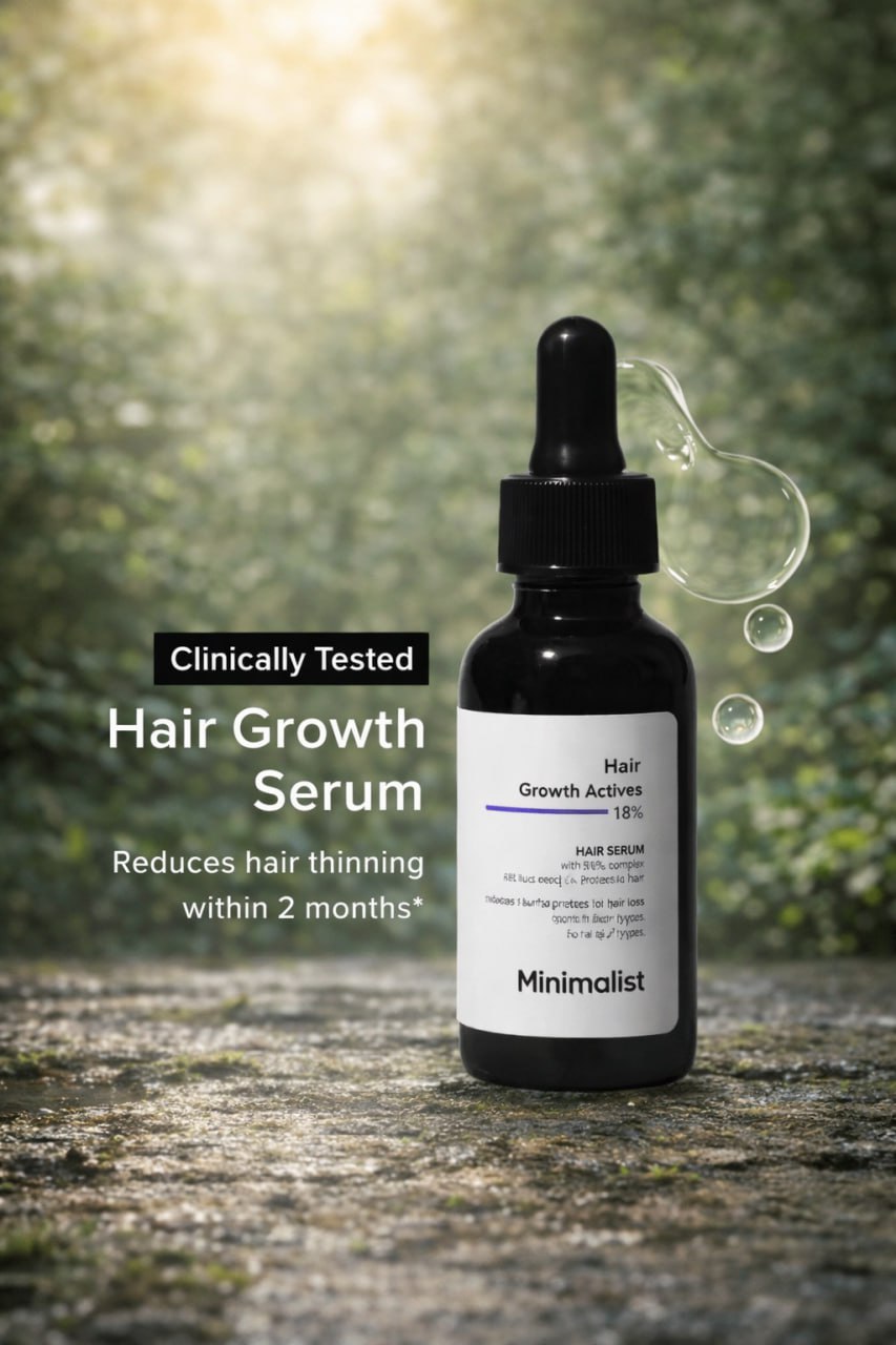 Minimalist Hair Growth Actives 18% Serum – Reduces Hair Fall & Promotes Thicker Hair | 30ml