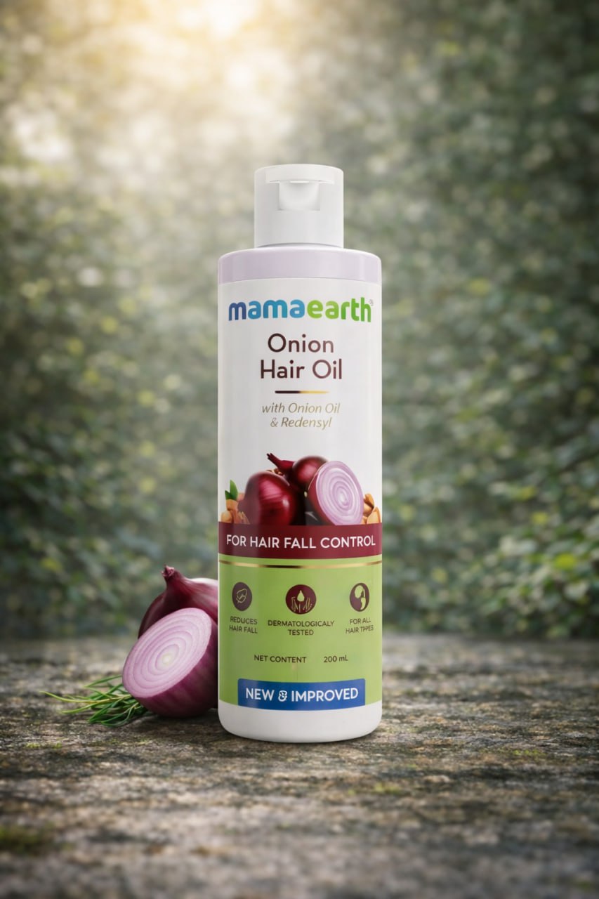 Mamaearth Onion Hair Oil – Hair Fall Control & Hair Growth | Strong, Smooth & Healthy Hair | 200ml
