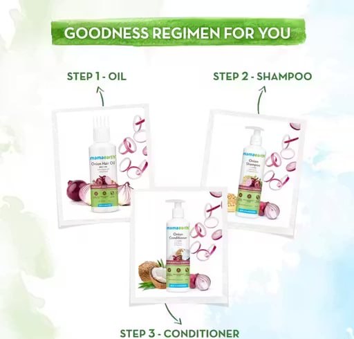 Mamaearth Onion Hair Oil – Hair Fall Control & Hair Growth | Strong, Smooth & Healthy Hair | 200ml