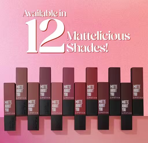 Hilary Rhoda Matte About You Lipstick – Coffee Date (Shade 03) | Long Lasting Highly Pigmented Matte Lipstick | Smooth One Stroke Application | Vegan & Cruelty-Free | 3g