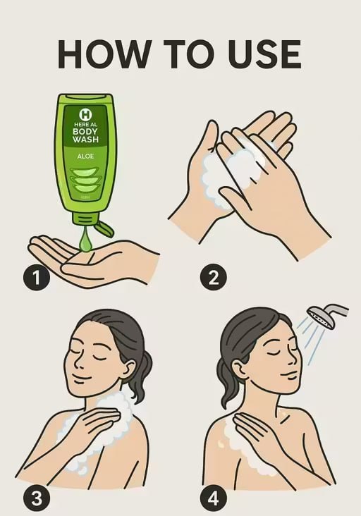 Herbal Body Wash Shower Gel Combo – Lemon, Aloe Vera & Lavender | Deep Cleansing & Refreshing Bath | 100ml × 3