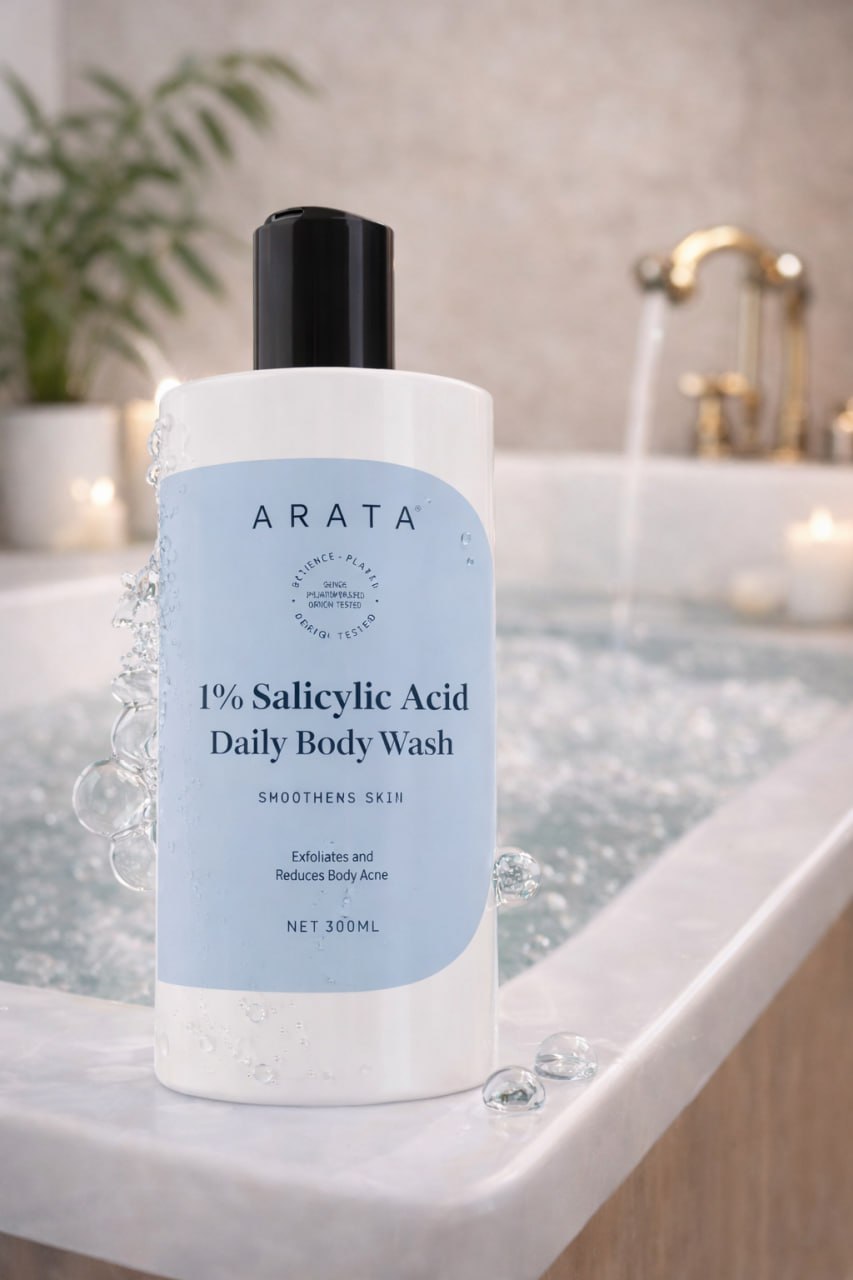 Salicylic Acid Body Wash – Bacne & Strawberry Skin Treatment | Exfoliating Shower Gel for Smooth, Clear Skin