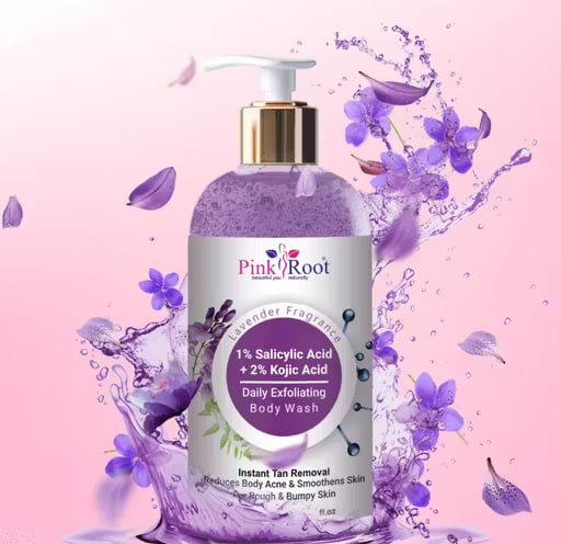 Pink Root Kojic Acid & Salicylic Acid Body Wash – 2% Kojic + 1% Salicylic | Brightening & Acne Control | 300ml