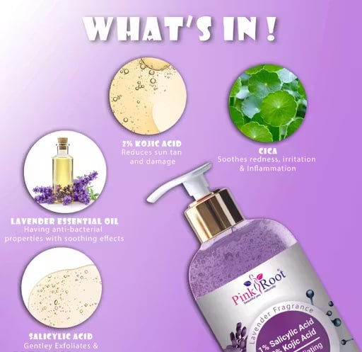 Pink Root Kojic Acid & Salicylic Acid Body Wash – 2% Kojic + 1% Salicylic | Brightening & Acne Control | 300ml