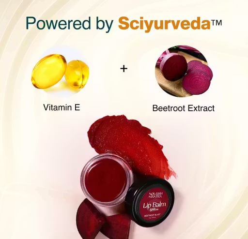 Beetroot Flavour Lip Balm 12g | Natural Tinted Moisturizing Lip Balm | Hydrating & Nourishing Lip Care for Soft Pink Lips