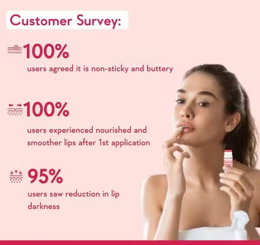 WishCare Tinted Ceramide Lip Balm SPF50 PA+++ (5g) | Lip Lightening Balm with Kojic Acid & Niacinamide | Sun Protection & Long Lasting Hydration