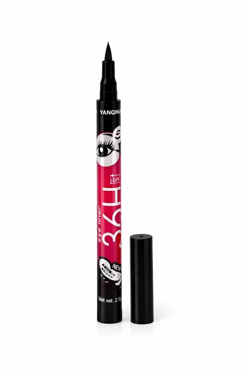 36H Black Waterproof Liquid Eyeliner Pencil | Smudge-Proof Long Lasting Eyeliner | Precision Tip for Sharp Wings (Black)