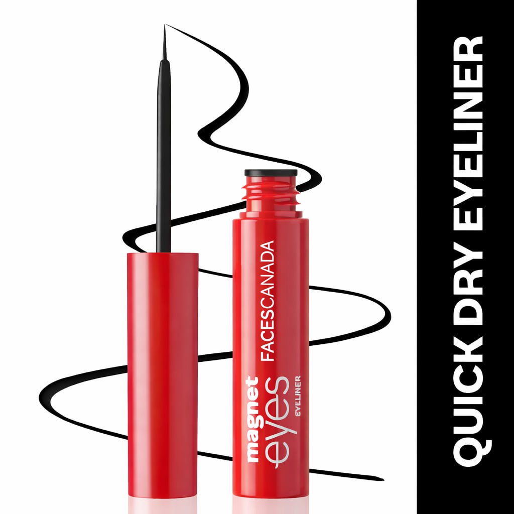 FACES CANADA Magneteyes Eyeliner - Black, 3.5ml | Intense Matte Finish | Quick Drying | 24HR Long Lasting | Fine Tip For Precise Smooth Application | Almond Oil Enriched | Waterproof | Smudgeproof