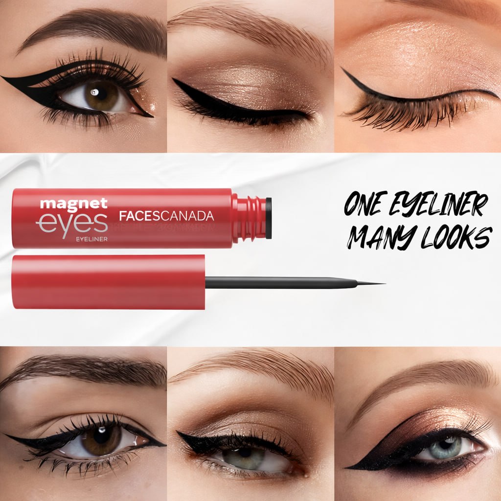 FACES CANADA Magneteyes Eyeliner - Black, 3.5ml | Intense Matte Finish | Quick Drying | 24HR Long Lasting | Fine Tip For Precise Smooth Application | Almond Oil Enriched | Waterproof | Smudgeproof