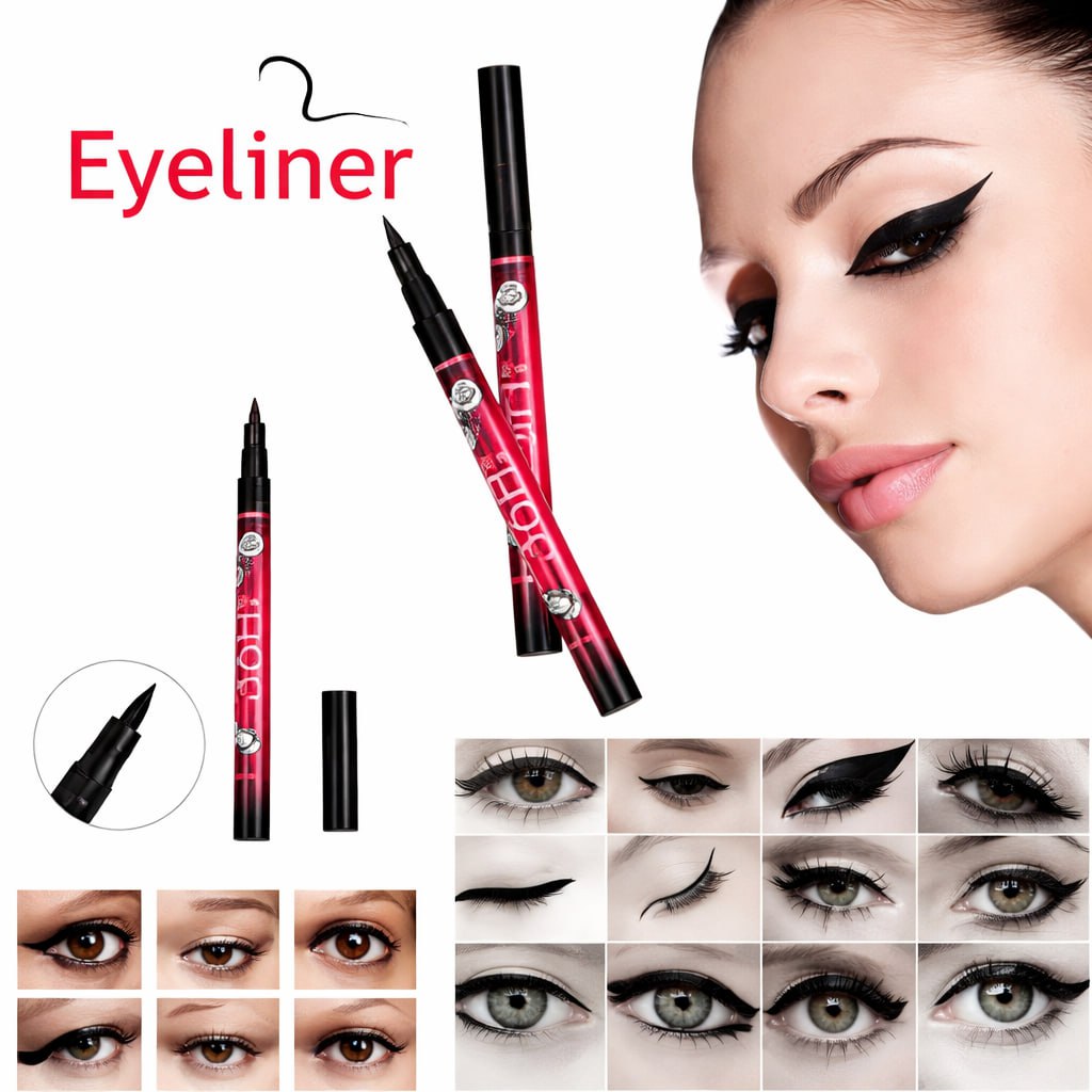 36H Waterproof Eyeliner Pack of 12 | Long Lasting Smudge-Proof Black Eyeliner Pens | Precision Tip Liquid Eyeliner for Women