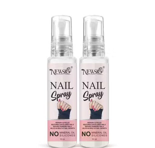 Pack of 2 | Newsio Nail Strong Growth Oil Spray 10ml each | Nail Strengthening & Growth Oil | Cuticle Care for Shiny, Healthy & Strong Nails