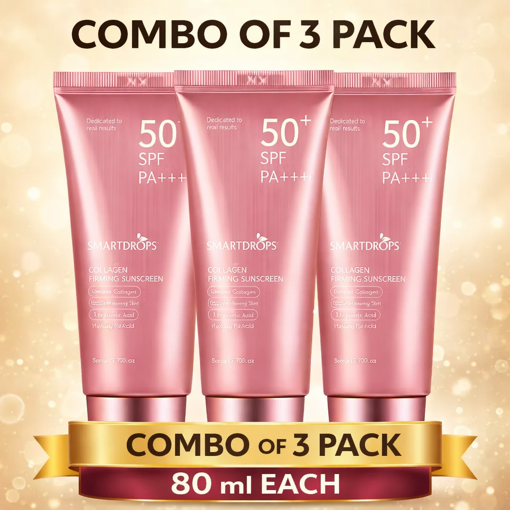 Smartdrops SPF 50 PA++++ Sunscreen Cream | Protective Sun Shield for Face | Soft Finish & Smooth Application | 80 ml (Pack of 3)