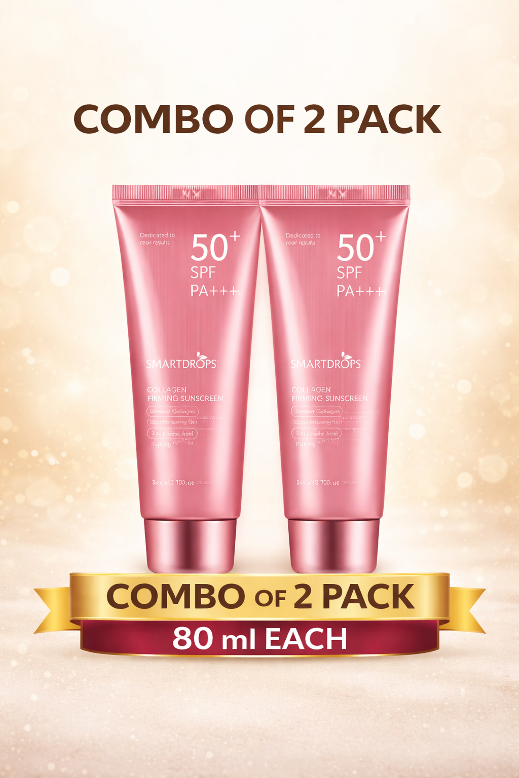 Combo of 2 Smartdrops SPF 50 PA++++ Sunscreen Cream | Protective Sun Shield for Face | Soft Finish & Smooth Application | 80 ml (Pack of 2)