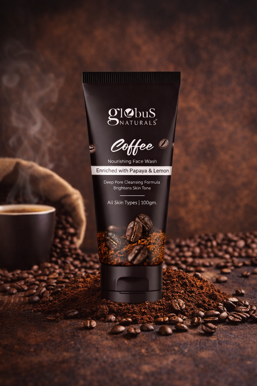 Globus Naturals Coffee Face Wash – Deep Pore Cleansing & Skin Brightening (100g)