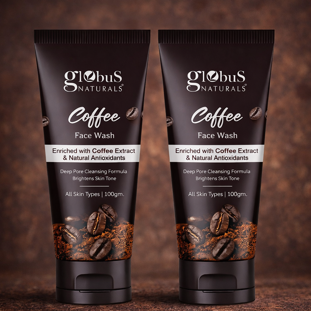Pack of 2- Globus Naturals Coffee Face Wash – Deep Pore Cleansing & Skin Brightening (100g each))