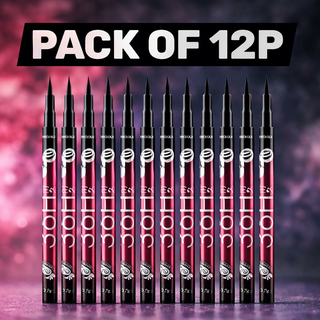 36H Waterproof Eyeliner Pack of 12 | Long Lasting Smudge-Proof Black Eyeliner Pens | Precision Tip Liquid Eyeliner for Women