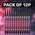 36H Waterproof Eyeliner Pack of 12 | Long Lasting Smudge-Proof Black Eyeliner Pens | Precision Tip Liquid Eyeliner for Women